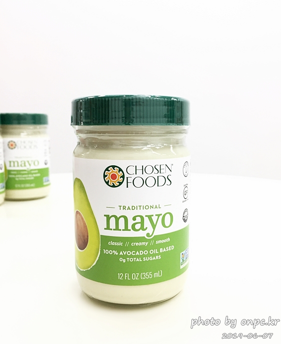 초슨푸드 100% 퓨어 아보카도 오일 마요네즈(Chosen Foods 100% avocado Oil based Mayo)