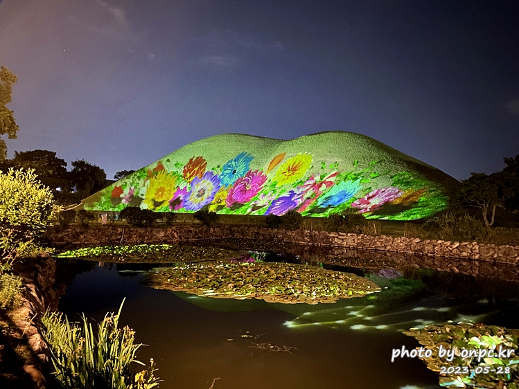 경주 대릉원 녹턴 미디어아트 황남대총 연못
