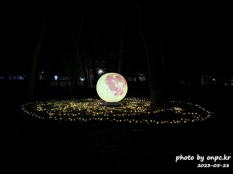 경주 대릉원 녹턴 미디어아트 보름달