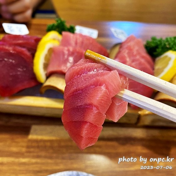 통영 문참치 생참치회 등살 부위