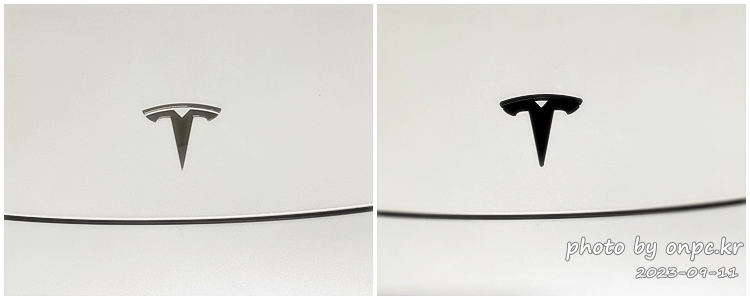 테슬라 보닛 엠블럼 교체