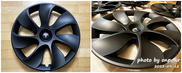 테슬라모델Y 알리에서 구매한 19인치 블랙무광 터빈휠커버