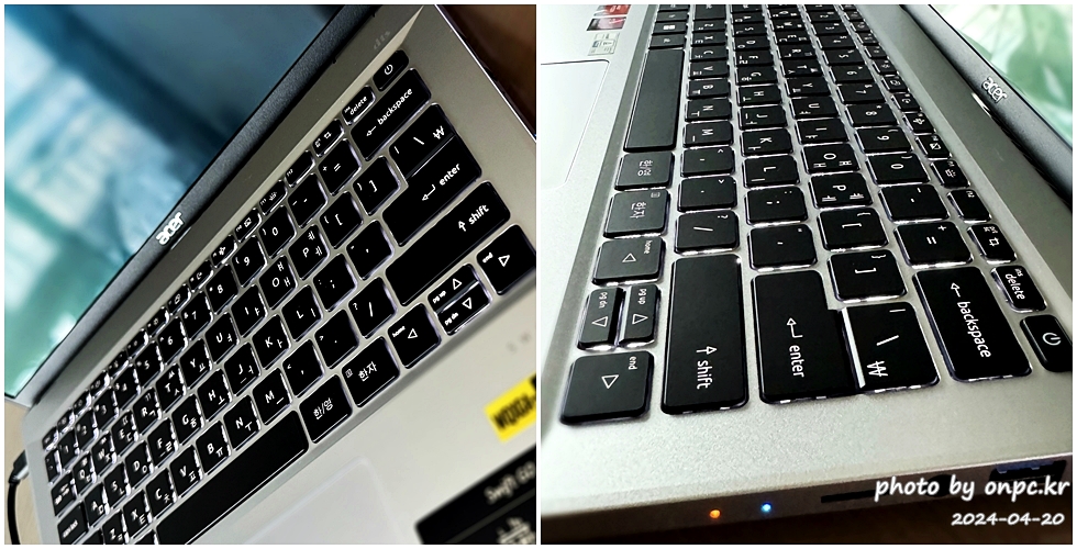 가성비 좋은 노트북! 에이서 스위프트 Go 14 개봉 간단리뷰! - 기존에 사용하던 노트북은 19년도에 구입해서 잘 사용했던 LG 그램 17인치!! 노트북입니다. 얼마 전 당근으로 정리했어요~ ㅎLG 그램은 업무용으로 회의나 출장에서 주로 사용했는데 새로 살 노트북은 업무, 여가 등 게임도 가능해서 다양하게 활용할 노트북으로 구매 하려 합니다.그러면서 가격은 적당하고 성능은 괜찮은~! 그래서 가성비 좋은 노트북을 찾게 되었어요.물론 예산 투자만큼 노트북 성능이나 브랜드는 다양해지겠지만 예산 범위 내에서 가장 적합한 모델을 찾아야 했어요~ ㅎ 에이서 스위프트 Go 14 키보드 라이트